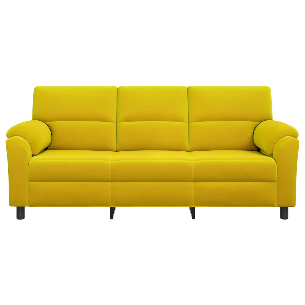 vidaXL Sofa żółty 214 x 85 x 93 cm Welur
