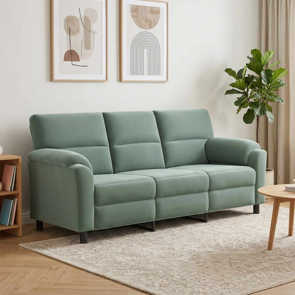 vidaXL Sofa Zielony morski 214 x 85 x 93 cm Welur