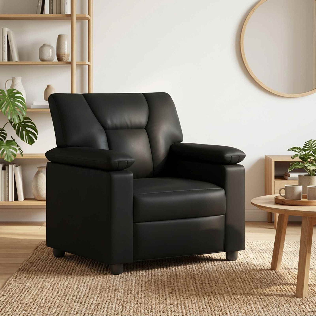 vidaXL Sofa Czarny 91 x 85 x 93 cm Ekoskóra