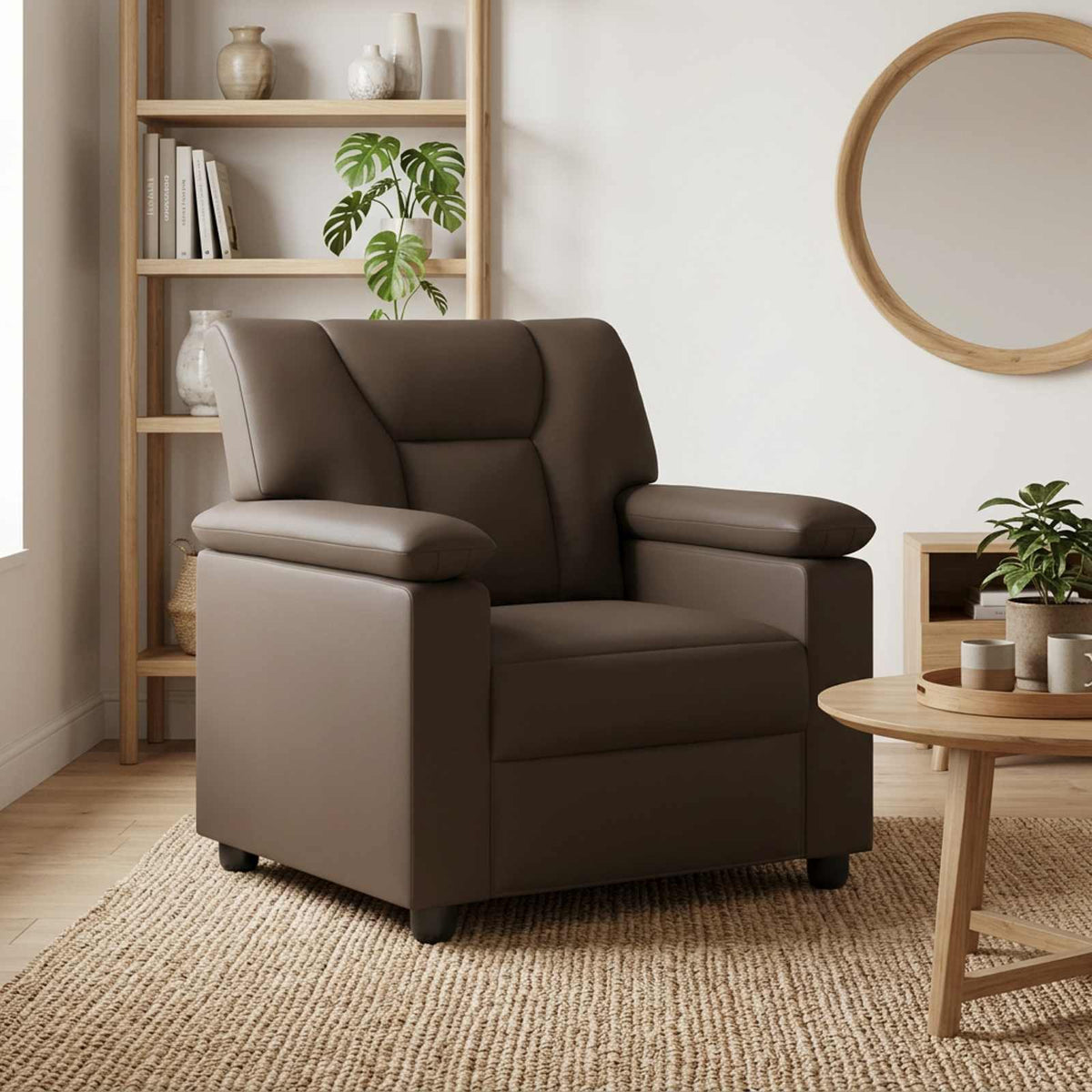 vidaXL Sofa Szary 91 x 85 x 93 cm Ekoskóra