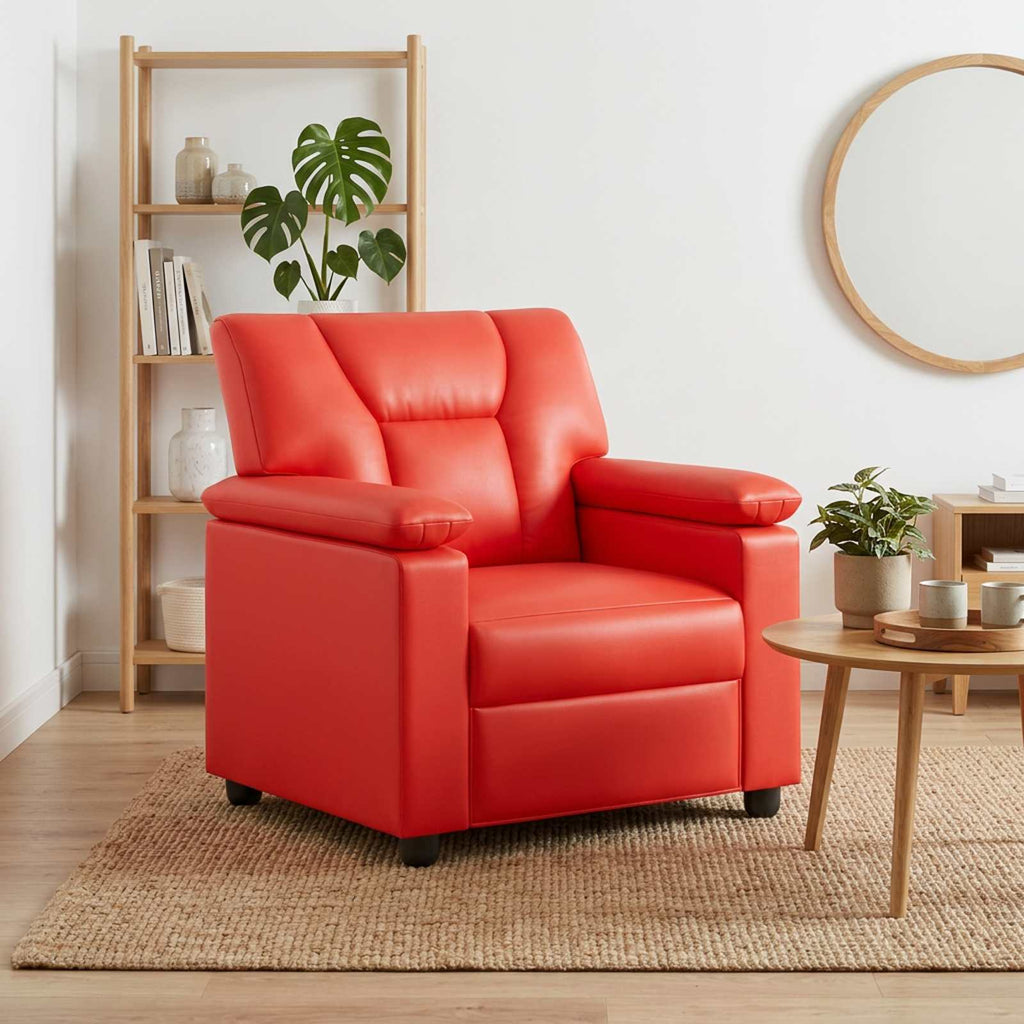 vidaXL Sofa czerwony 91 x 85 x 93 cm Ekoskóra