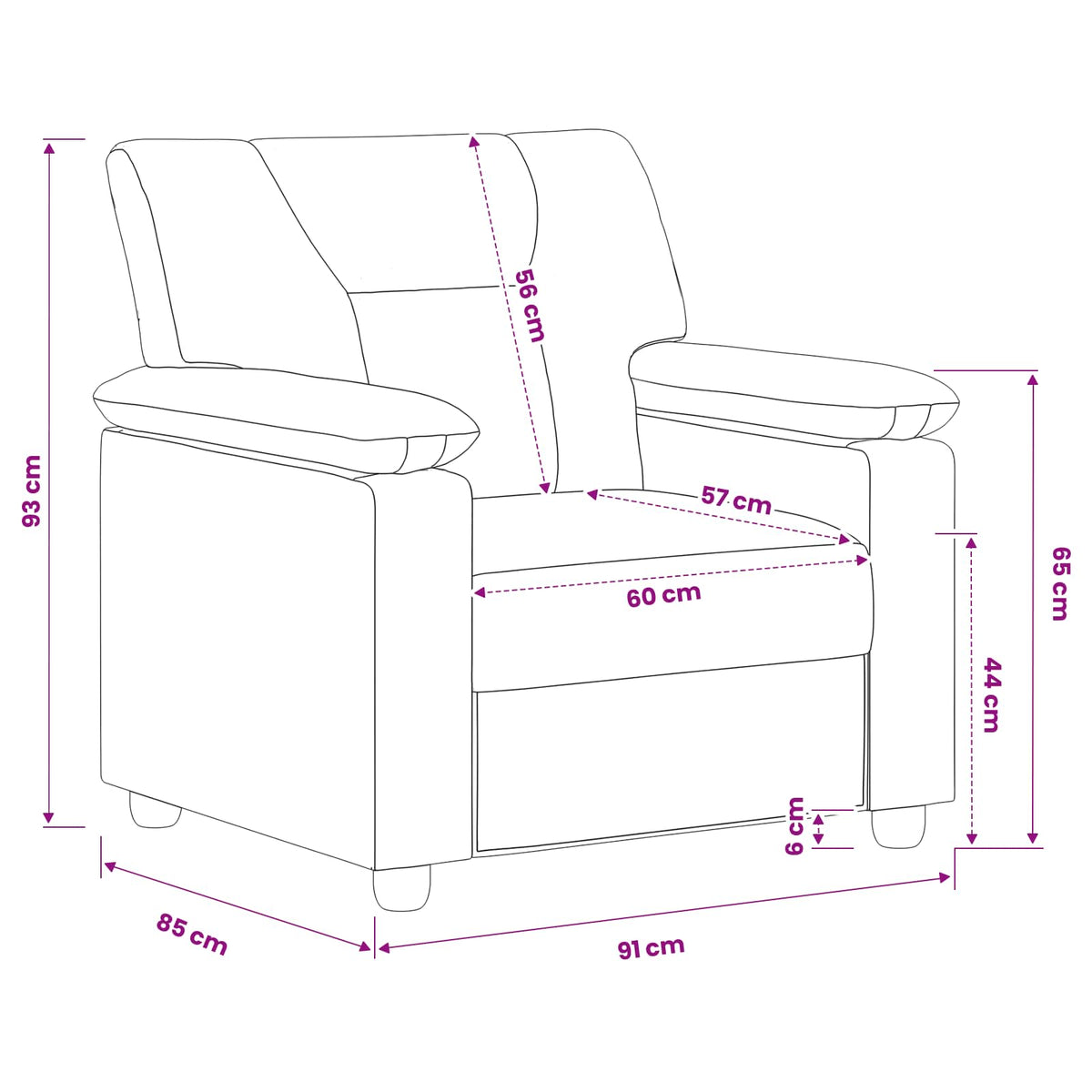 vidaXL Sofa czerwony 91 x 85 x 93 cm Ekoskóra