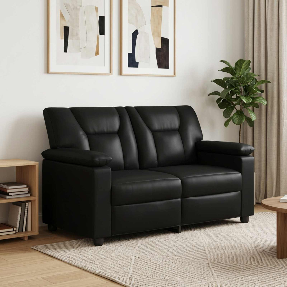 vidaXL Sofa Czarny 151 x 85 x 93 cm Ekoskóra