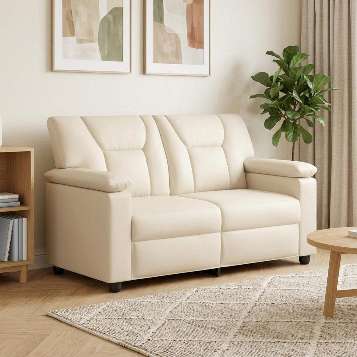 vidaXL Sofa kremowy 151 x 85 x 93 cm Ekoskóra