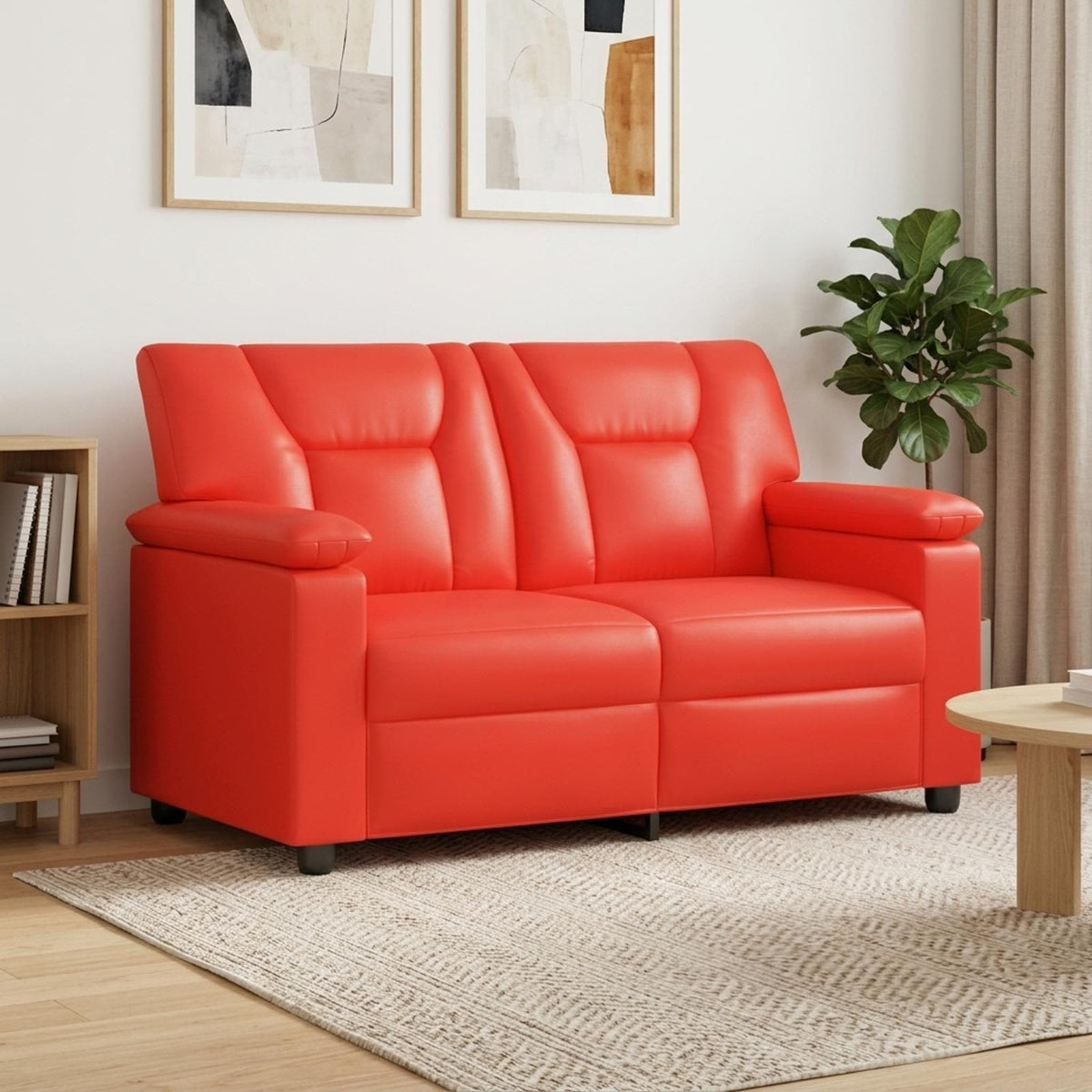 vidaXL Sofa czerwony 151 x 85 x 93 cm Ekoskóra
