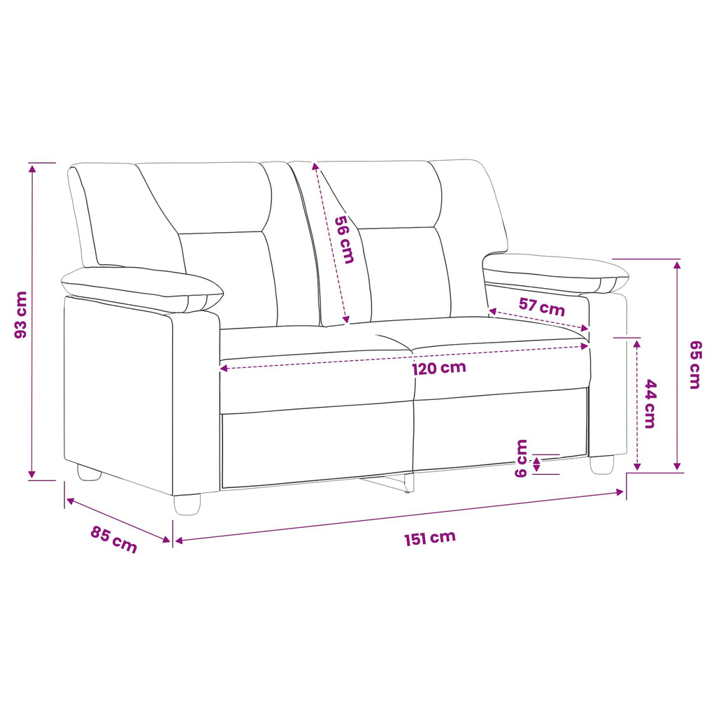 vidaXL Sofa czerwony 151 x 85 x 93 cm Ekoskóra