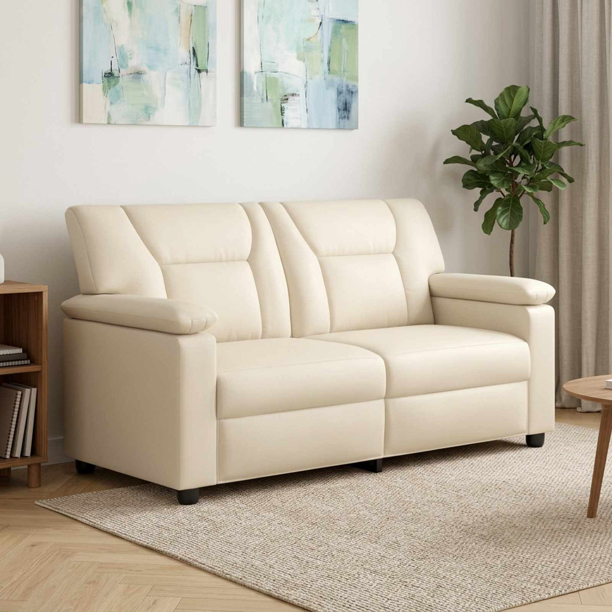 vidaXL Sofa kremowy 171 x 85 x 93 cm Ekoskóra