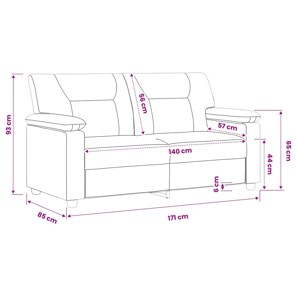 vidaXL Sofa Cappuccino 171 x 85 x 93 cm Ekoskóra