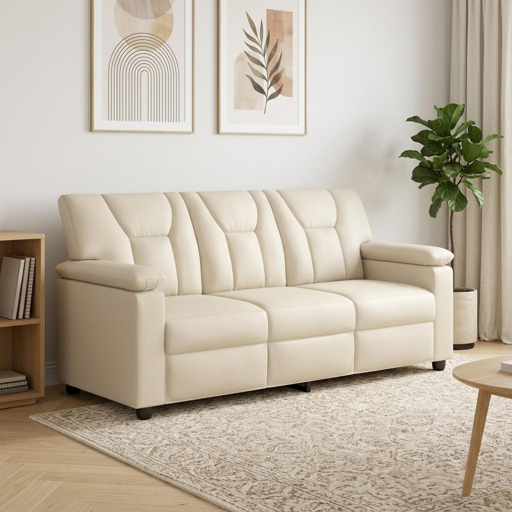 vidaXL Sofa kremowy 191 x 85 x 93 cm Ekoskóra