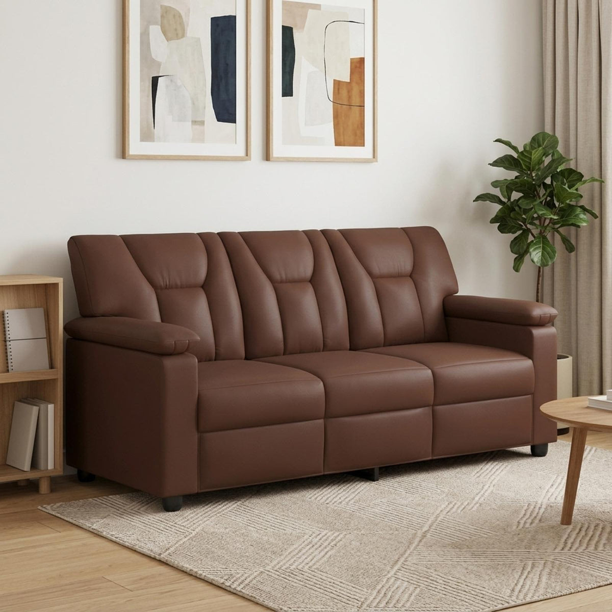 vidaXL Sofa brązowy 191 x 85 x 93 cm Ekoskóra