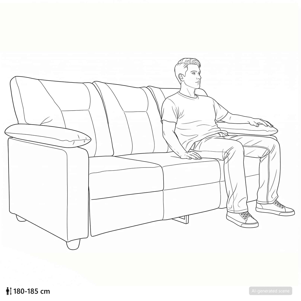 vidaXL Sofa czerwony 191 x 85 x 93 cm Ekoskóra