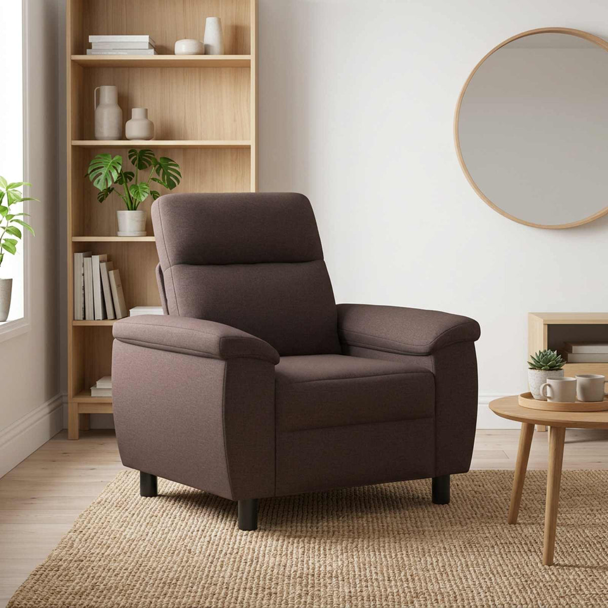 vidaXL Sofa Ciemny brąz 95 x 90 x 95 cm tkanina