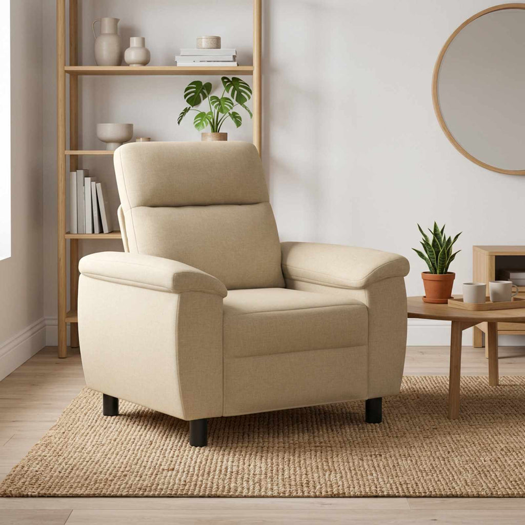 vidaXL Sofa kremowy 95 x 90 x 95 cm tkanina