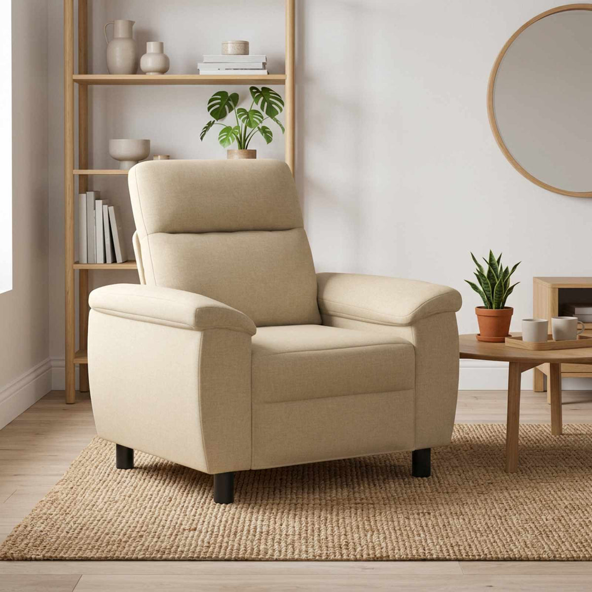 vidaXL Sofa kremowy 95 x 90 x 95 cm tkanina