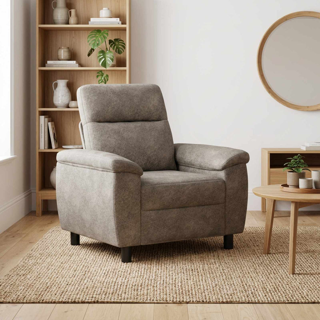 vidaXL Sofa jasnoszary 95 x 90 x 95 cm Skóra zamszowa