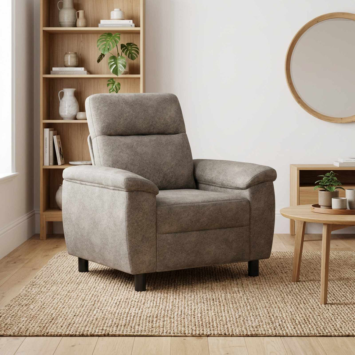 vidaXL Sofa jasnoszary 95 x 90 x 95 cm Skóra zamszowa