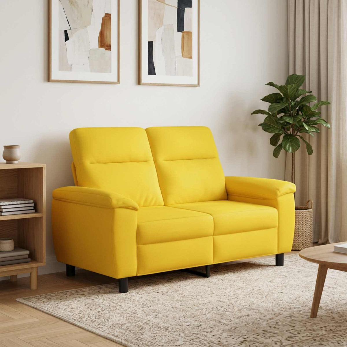 vidaXL Sofa Jasnożółty 158 x 90 x 95 cm tkanina