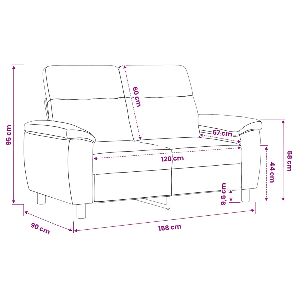 vidaXL Sofa Jasnozielony 158 x 90 x 95 cm tkanina
