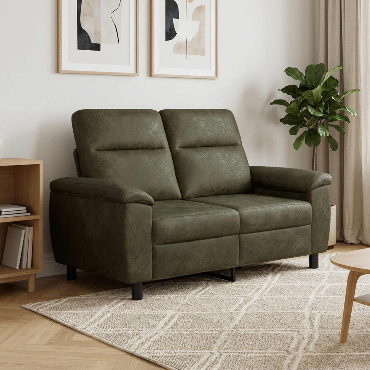 vidaXL Sofa Zielony wojskowy 158 x 90 x 95 cm Skóra zamszowa