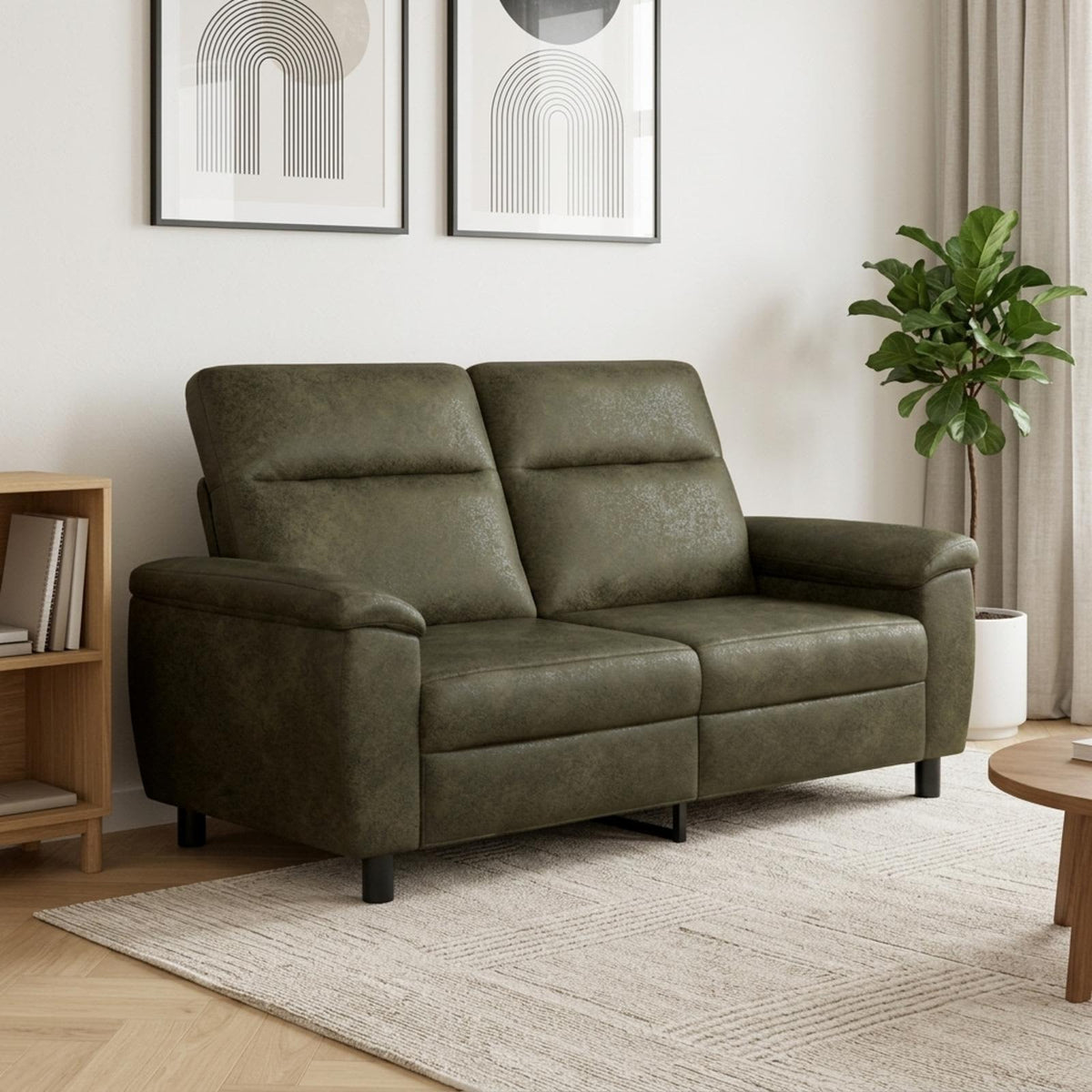 vidaXL Sofa Zielony wojskowy 178 x 90 x 95 cm Skóra zamszowa