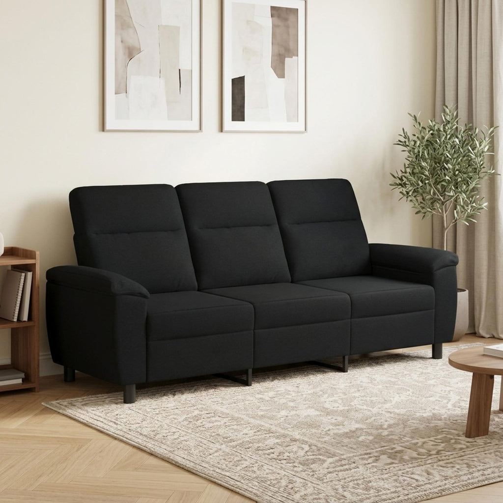 vidaXL Sofa Czarny 214 x 90 x 95 cm tkanina