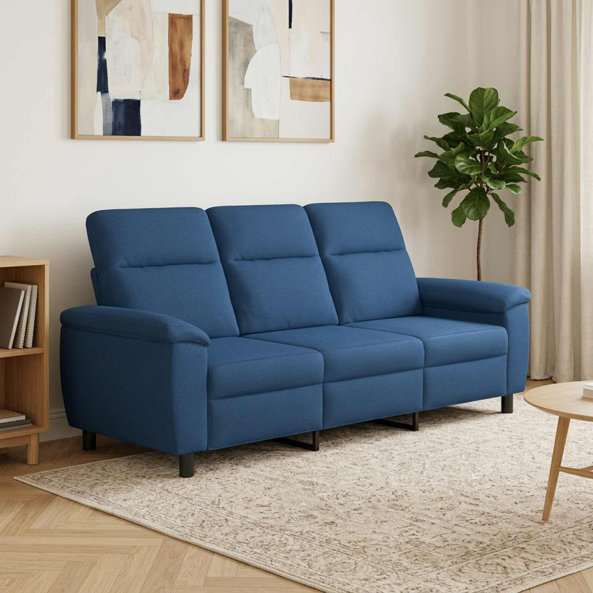 vidaXL Sofa niebieski 214 x 90 x 95 cm tkanina