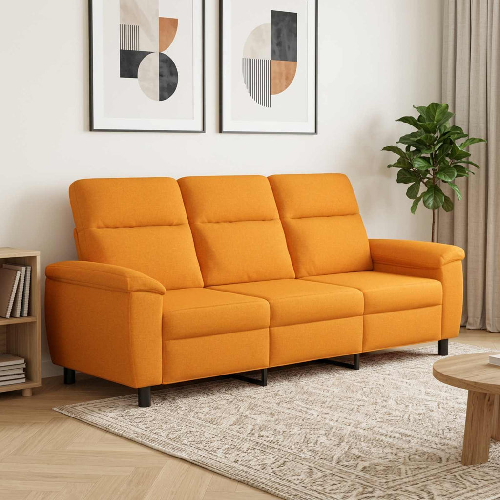 vidaXL Sofa Ciemny Żółty 214 x 90 x 95 cm tkanina