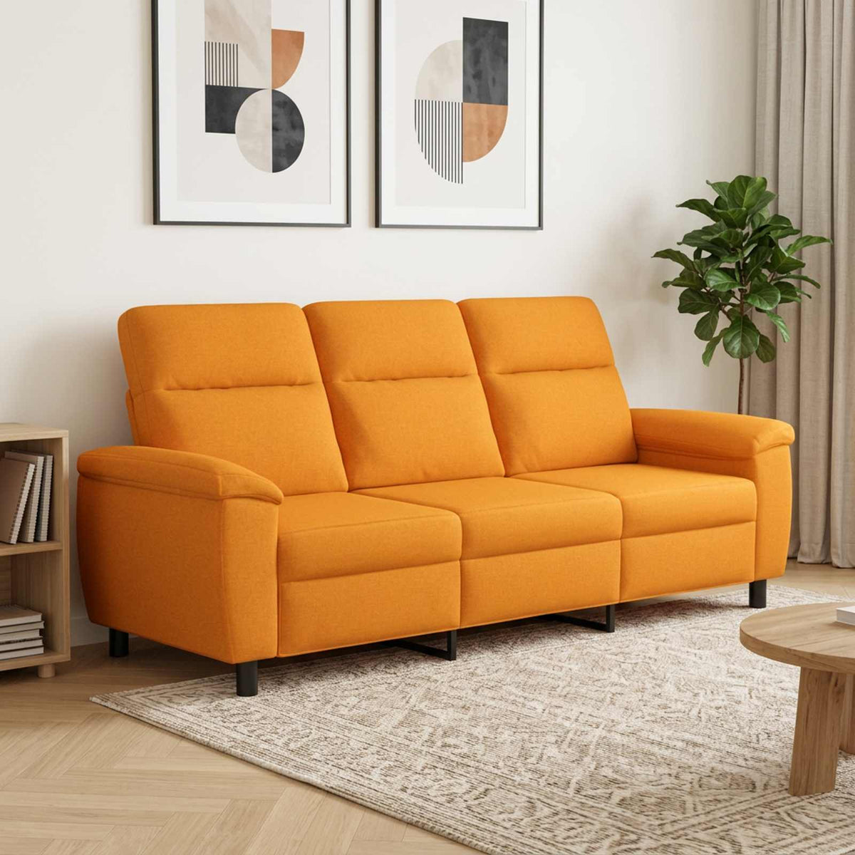 vidaXL Sofa Ciemny Żółty 214 x 90 x 95 cm tkanina
