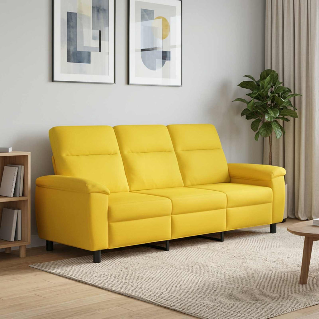 vidaXL Sofa Jasnożółty 214 x 90 x 95 cm tkanina