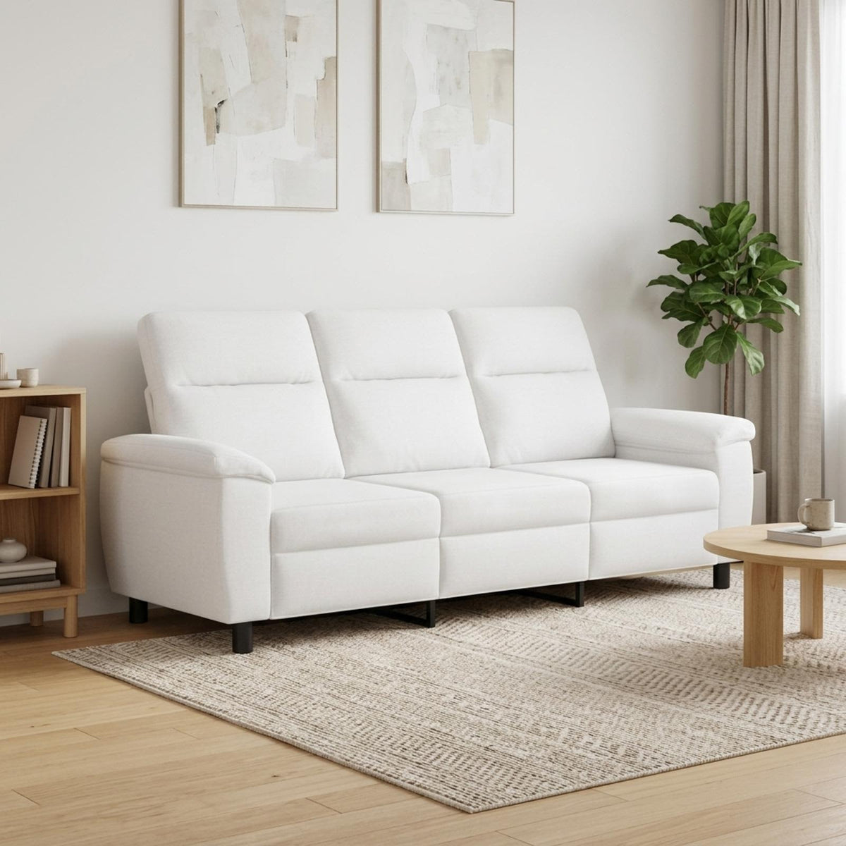 vidaXL Sofa Biały 214 x 90 x 95 cm tkanina