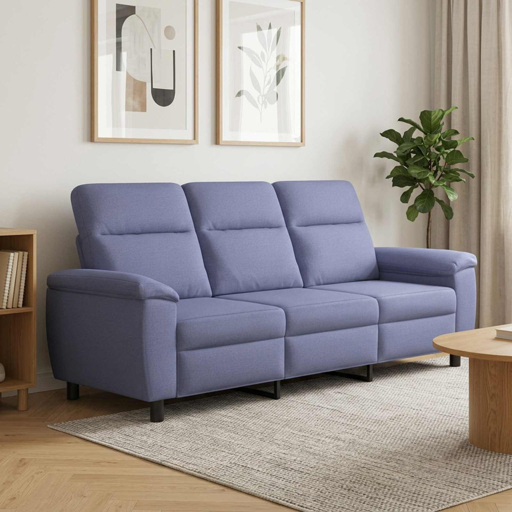 vidaXL Sofa Niebieski dżins 214 x 90 x 95 cm tkanina
