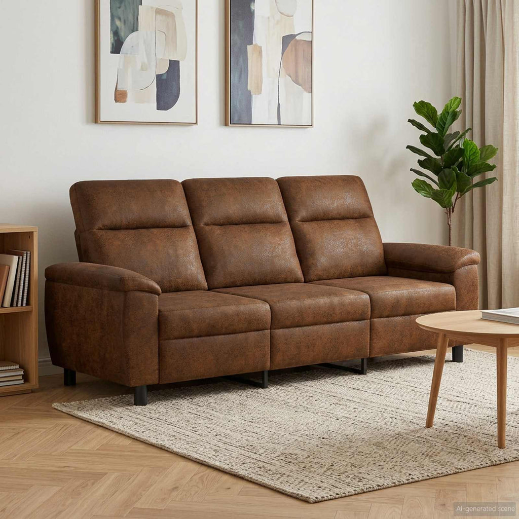 vidaXL Sofa brązowy 214 x 90 x 95 cm Skóra zamszowa