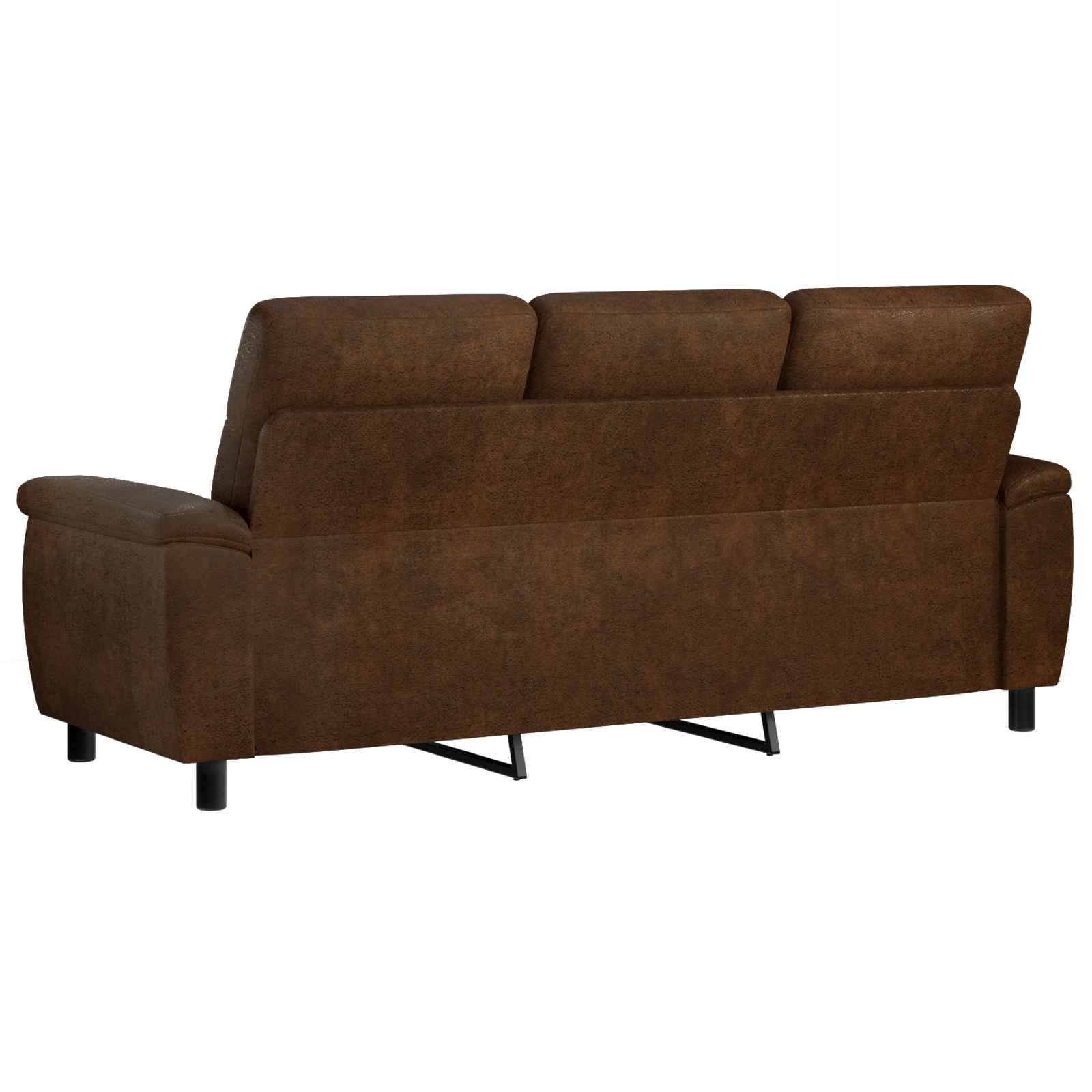 vidaXL Sofa brązowy 214 x 90 x 95 cm Skóra zamszowa
