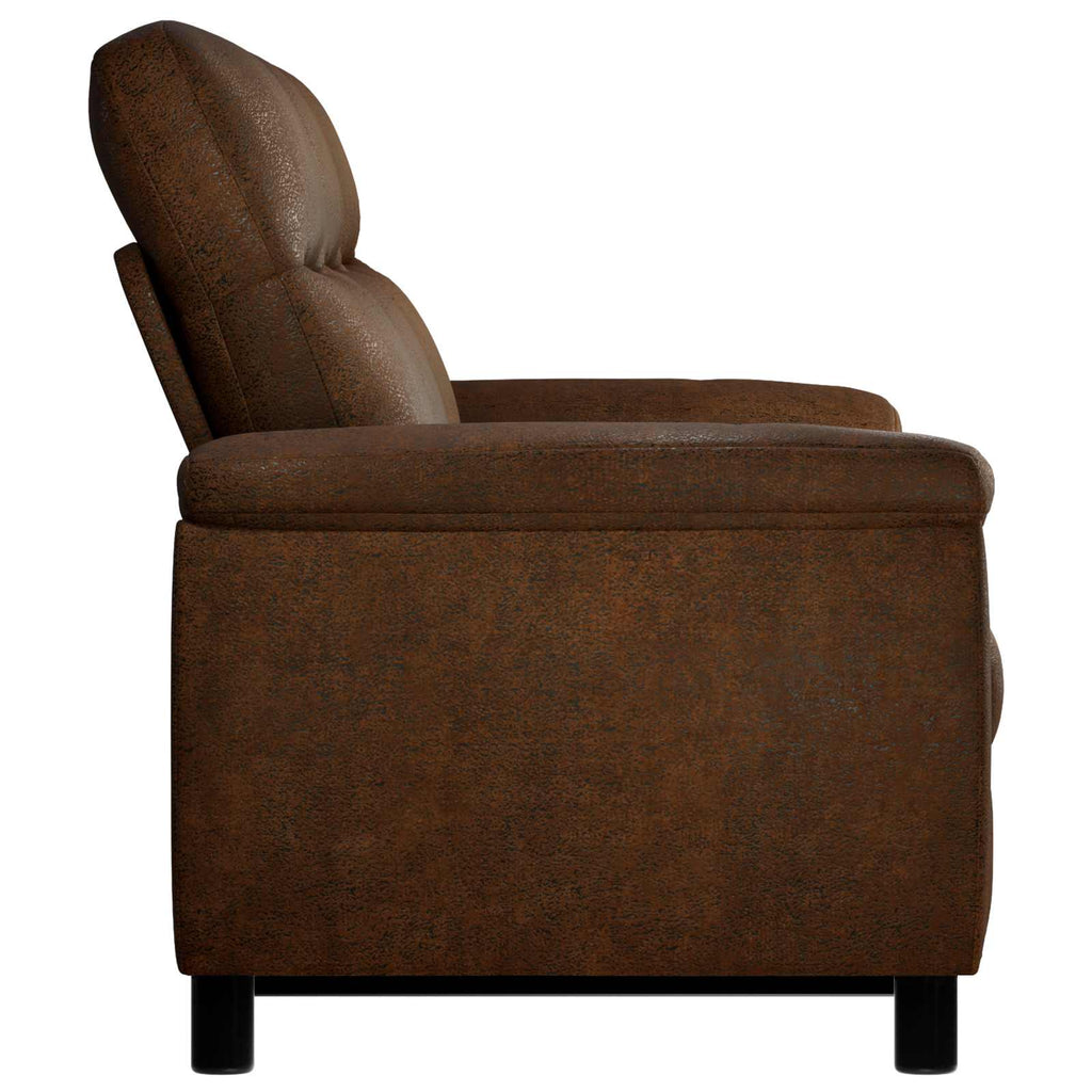 vidaXL Sofa brązowy 214 x 90 x 95 cm Skóra zamszowa