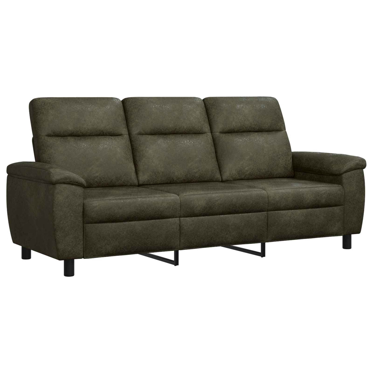 vidaXL Sofa Zielony wojskowy 214 x 90 x 95 cm Skóra zamszowa