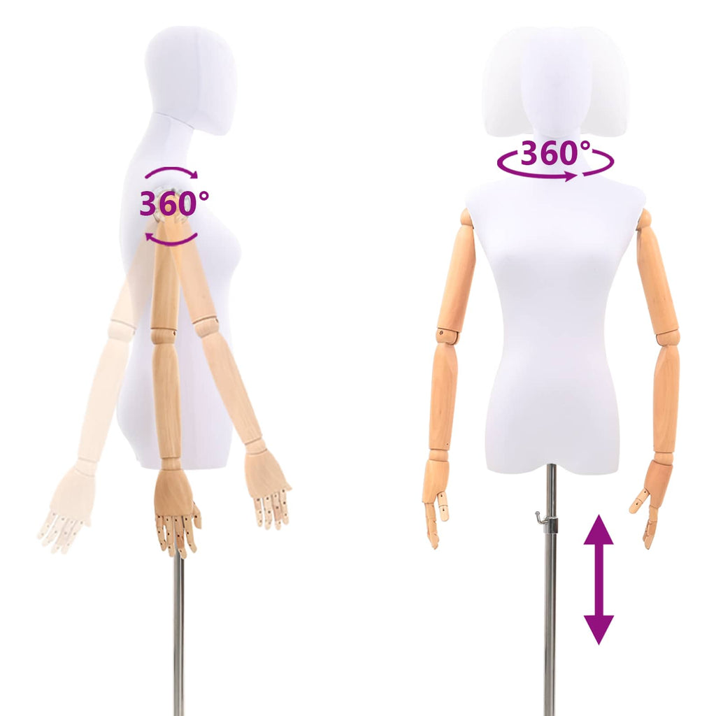 vidaXL Regulowany manekin 162-233 cm z głową i podstawą Kobieta PP