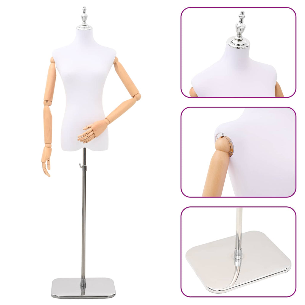 vidaXL Regulowany manekin 156-226 cm z podstawą Kobieta PP Biały