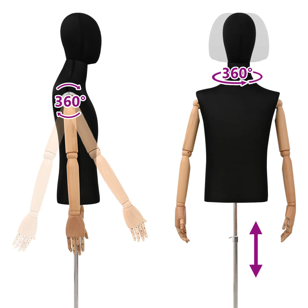 vidaXL Regulowany manekin 170-242 cm z głową i podstawą Mężczyzna PP