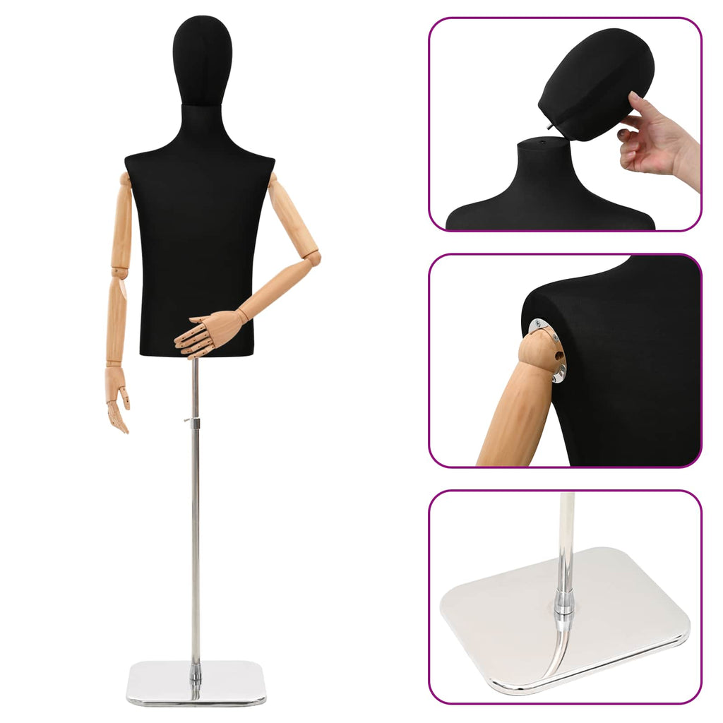 vidaXL Regulowany manekin 170-242 cm z głową i podstawą Mężczyzna PP
