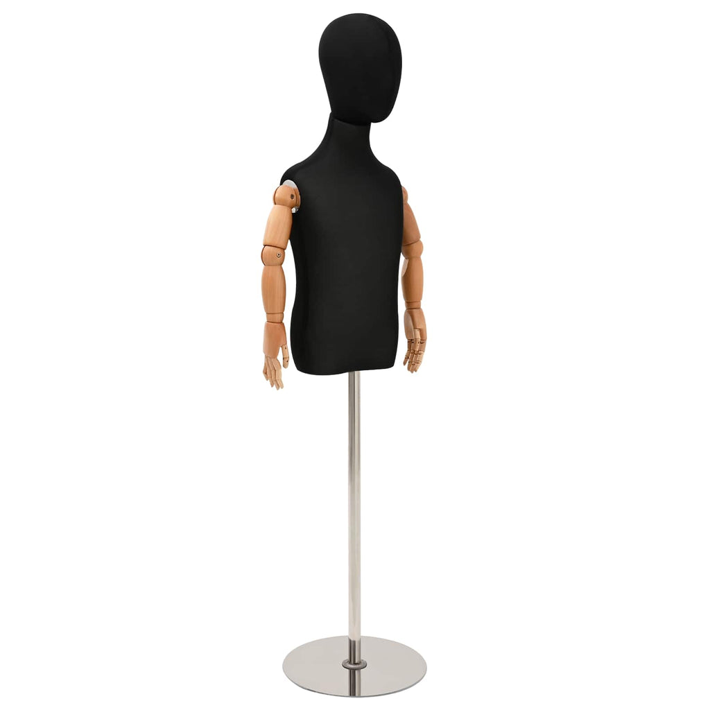 vidaXL Regulowany manekin 120-150 cm z podstawą Dla obu płci PP Czarny