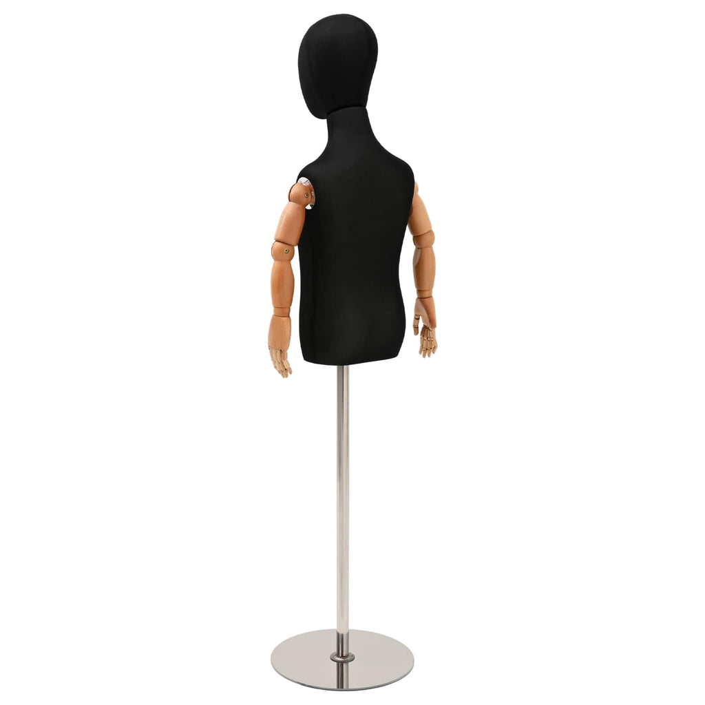 vidaXL Regulowany manekin 120-150 cm z podstawą Dla obu płci PP Czarny