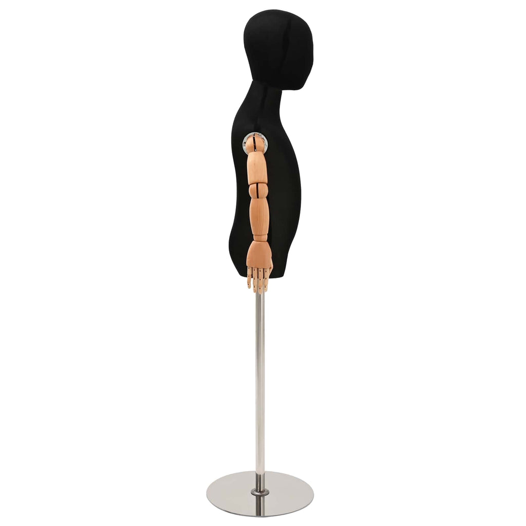 vidaXL Regulowany manekin 120-150 cm z podstawą Dla obu płci PP Czarny
