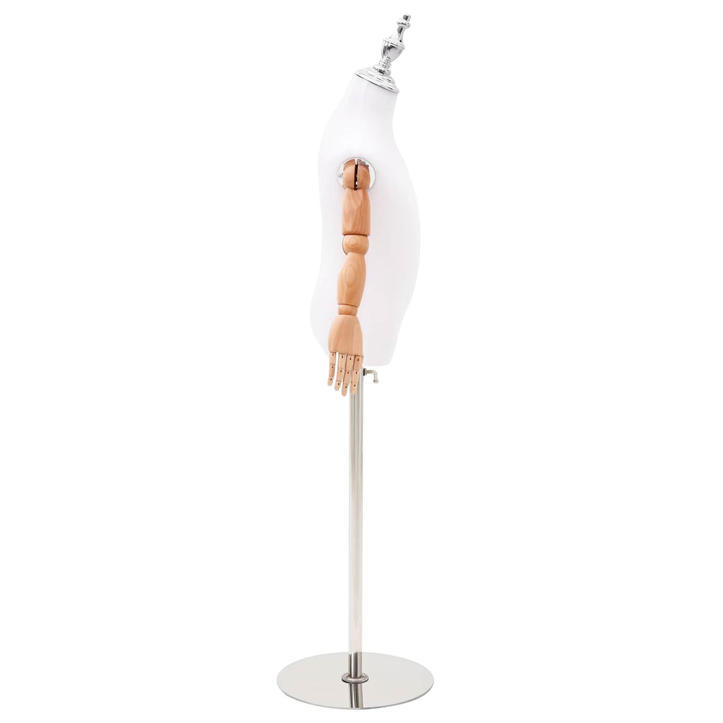 vidaXL Regulowany manekin 120-150 cm z podstawą Dla obu płci PP Biały