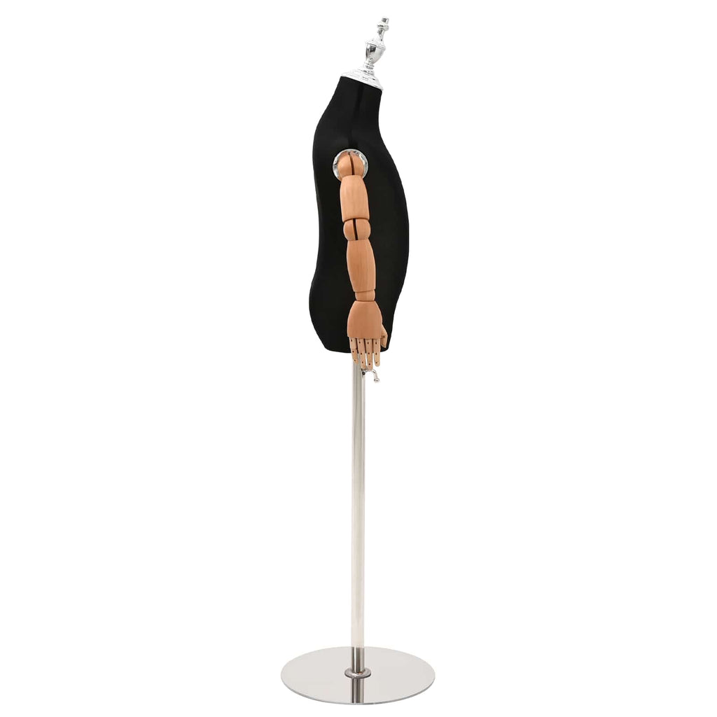 vidaXL Regulowany manekin 120-150 cm z podstawą Dla obu płci PP Czarny