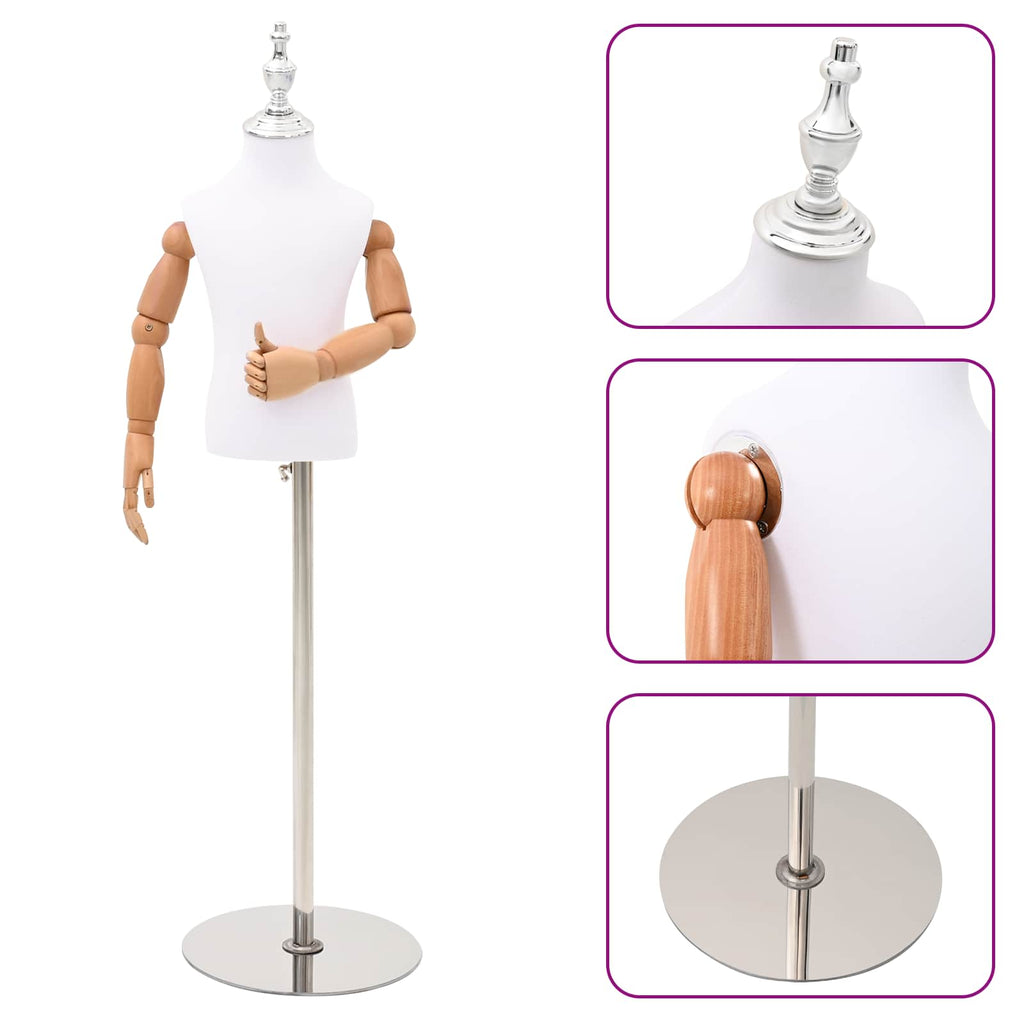 vidaXL Regulowany manekin 120-157 cm z podstawą Dla obu płci PP Biały