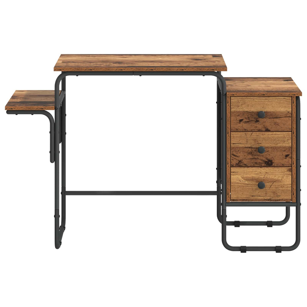 vidaXL Biurko z przechowalnią Stare drewno 120 x 50 x 75 cm