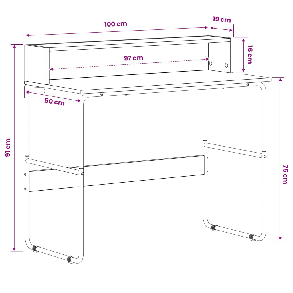 vidaXL Biurko z przechowalnią Stare drewno 100 x 50 x 91 cm