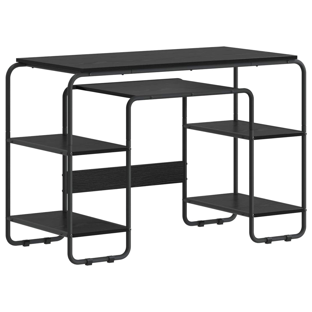 vidaXL Biurko z przechowalnią Czarny dąb 113.5 x 52 x 75.5 cm