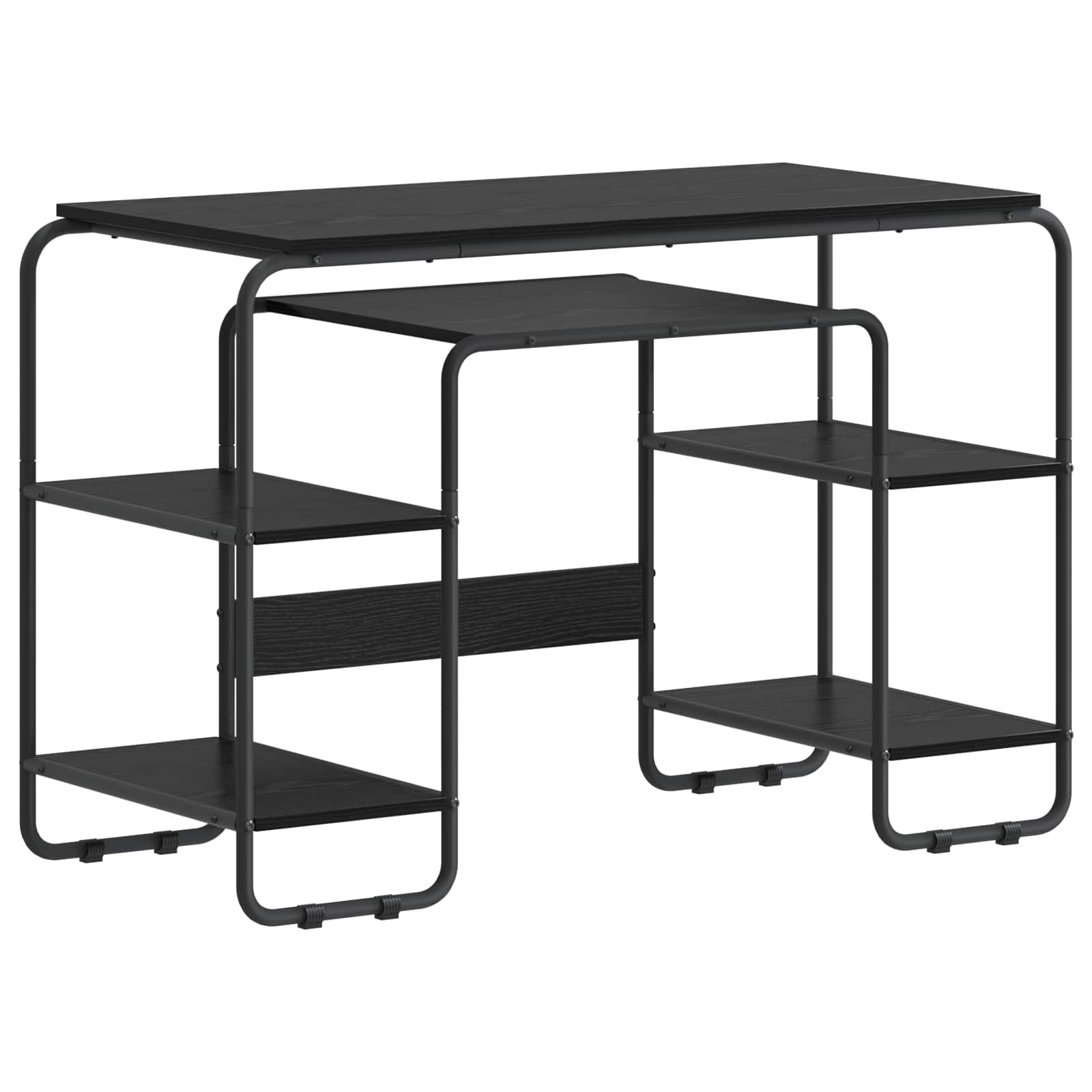 vidaXL Biurko z przechowalnią Czarny dąb 113.5 x 52 x 75.5 cm