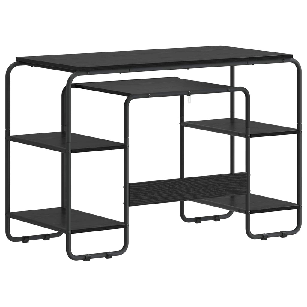 vidaXL Biurko z przechowalnią Czarny dąb 113.5 x 52 x 75.5 cm